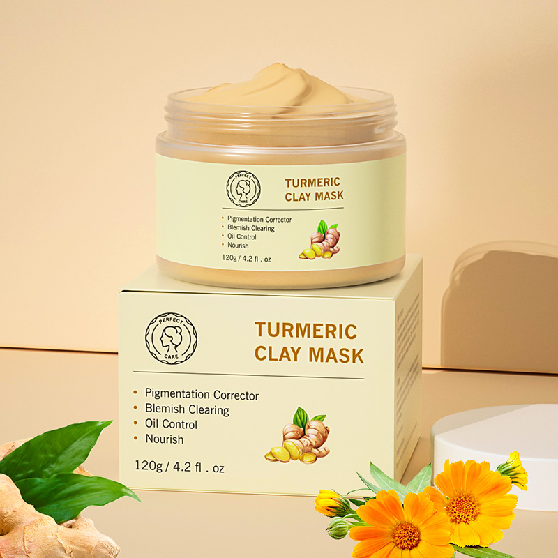 PERFECT CARE Turmeric Clay Mask Clay Facial Mask with Vitamin C E for Radiant Skin