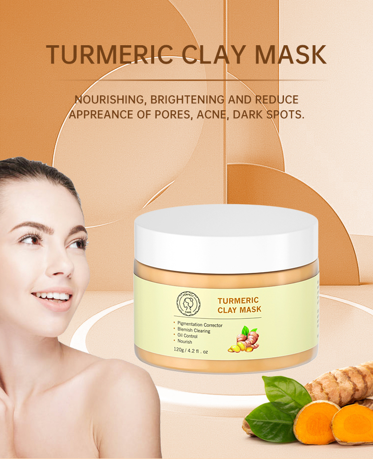 PERFECT CARE Turmeric Clay Mask Clay Facial Mask with Vitamin C E for Radiant Skin