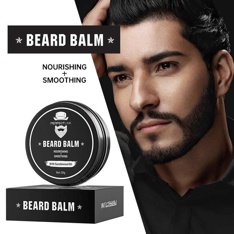 Perfectlink Moisturizing Mustache Beard Balm Wholesale Organic Sandalwood Oil Beard Balm 50g