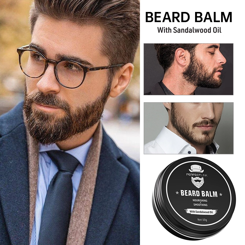Perfectlink Moisturizing Mustache Beard Balm Wholesale Organic Sandalwood Oil Beard Balm 50g