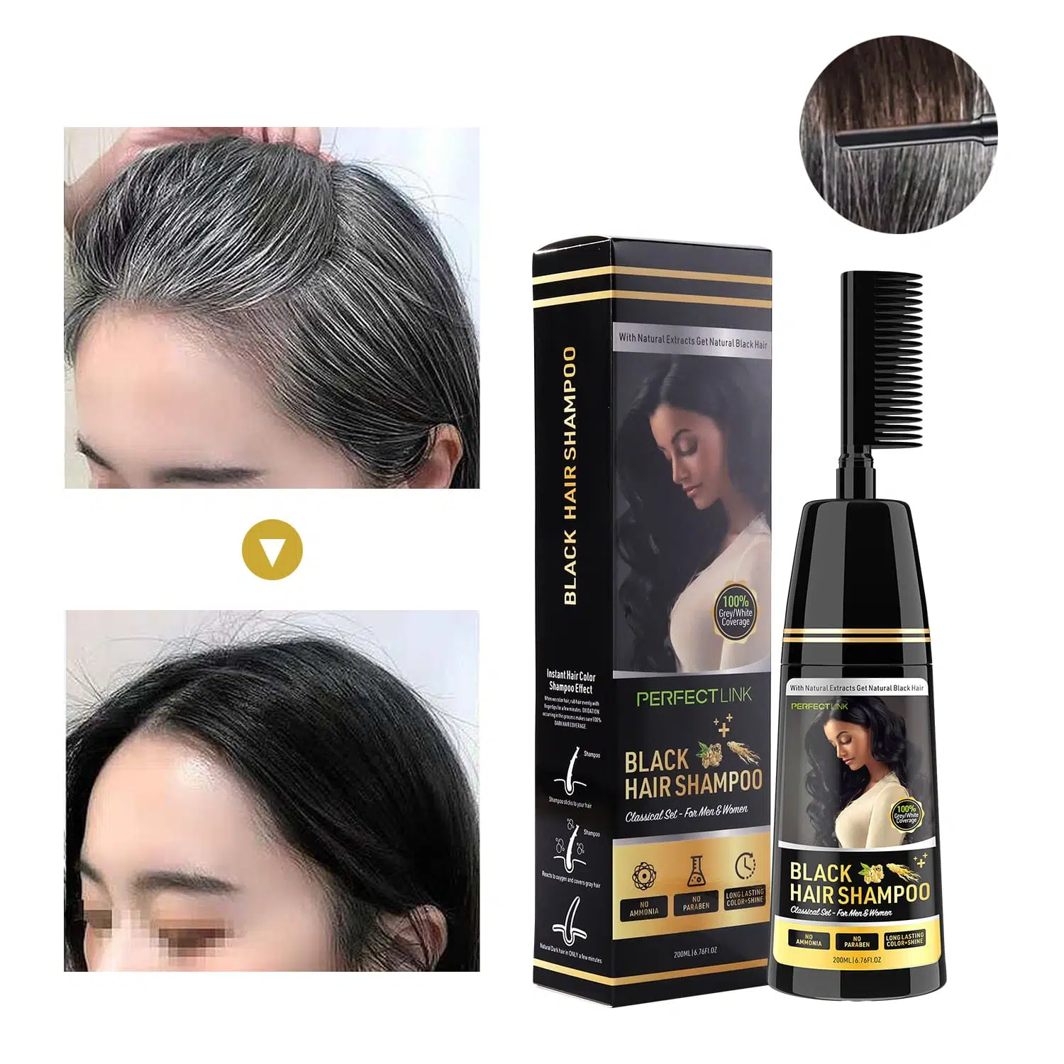 Black Hair Shampoo With Ginseng- Gzperfectlink Black Hair Shampoo With Ginseng- Gzperfectlink