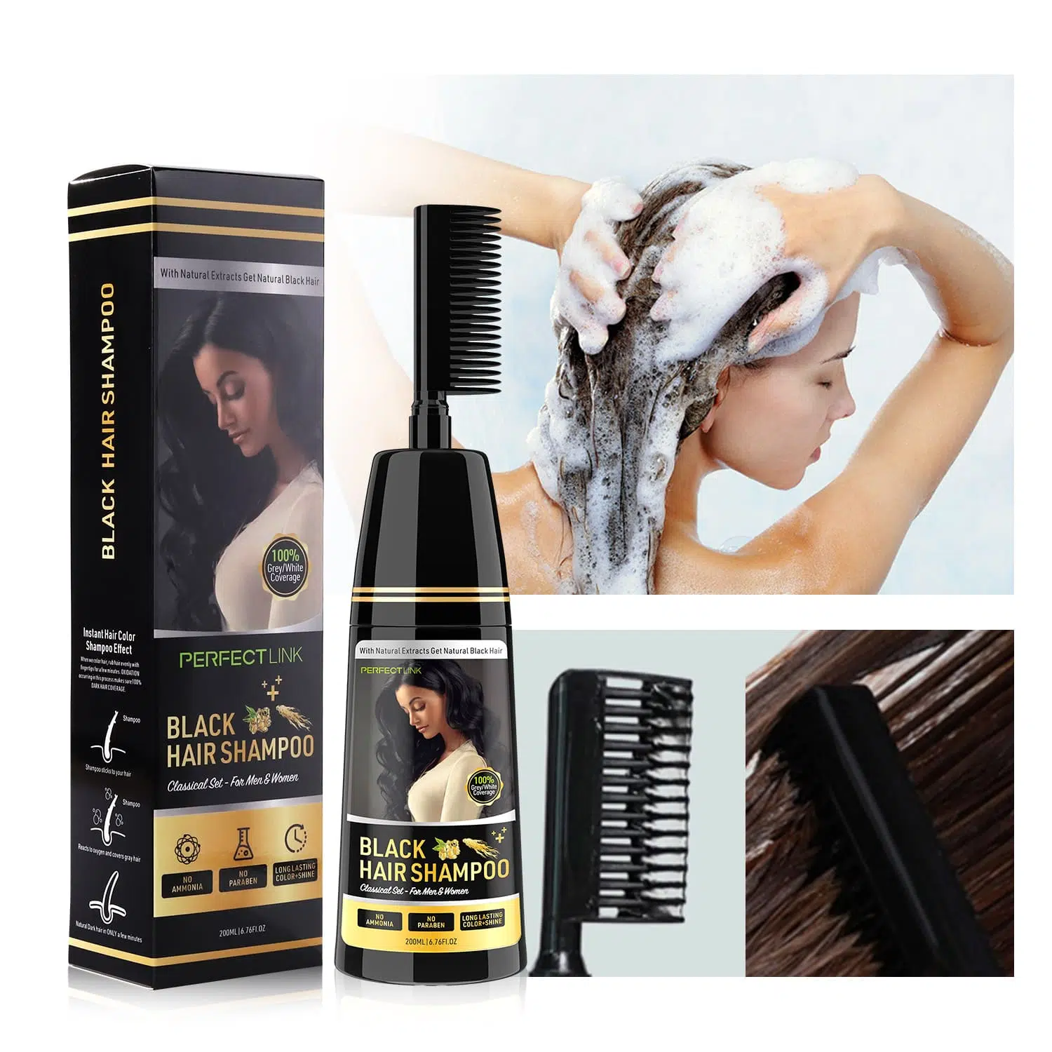Black Hair Shampoo With Ginseng- Gzperfectlink Black Hair Shampoo With Ginseng- Gzperfectlink