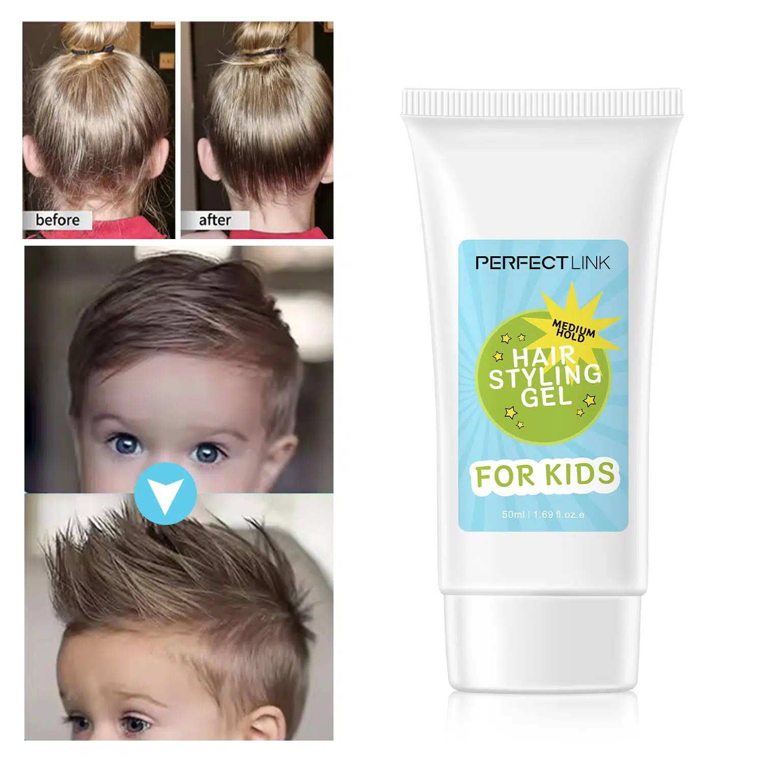 Hair Styling Gel For Kids,Medium Hold 50ML Hair Styling Gel For Kids,Medium Hold 50ML