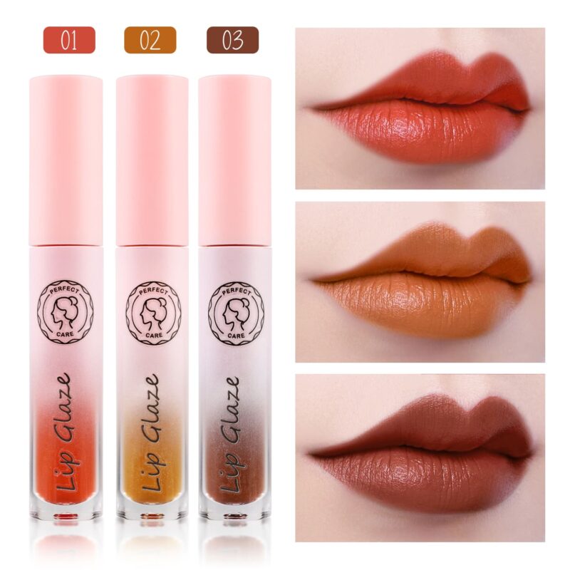 Lip Glaze High-Shine and Glossy Finish With Three Colors