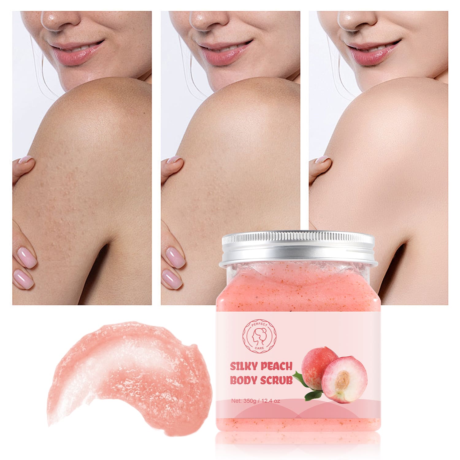 3 Silky Peach Body Scrub,Sugar Body Scrub- Gzperfectlink