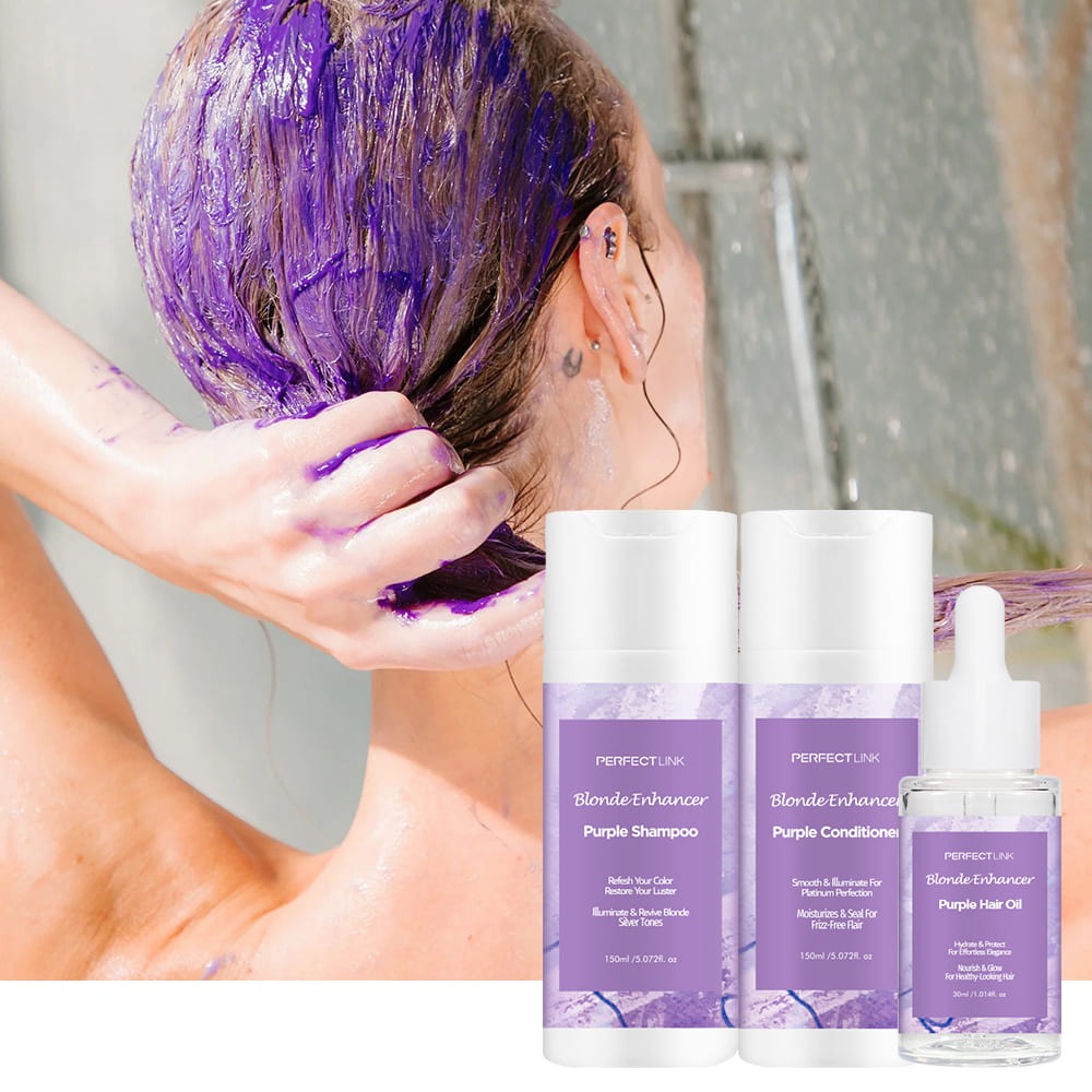 Purple Shampoo and Conditioner,Private Label Hair Care Set Purple Shampoo and Conditioner,Private Label Hair Care Set