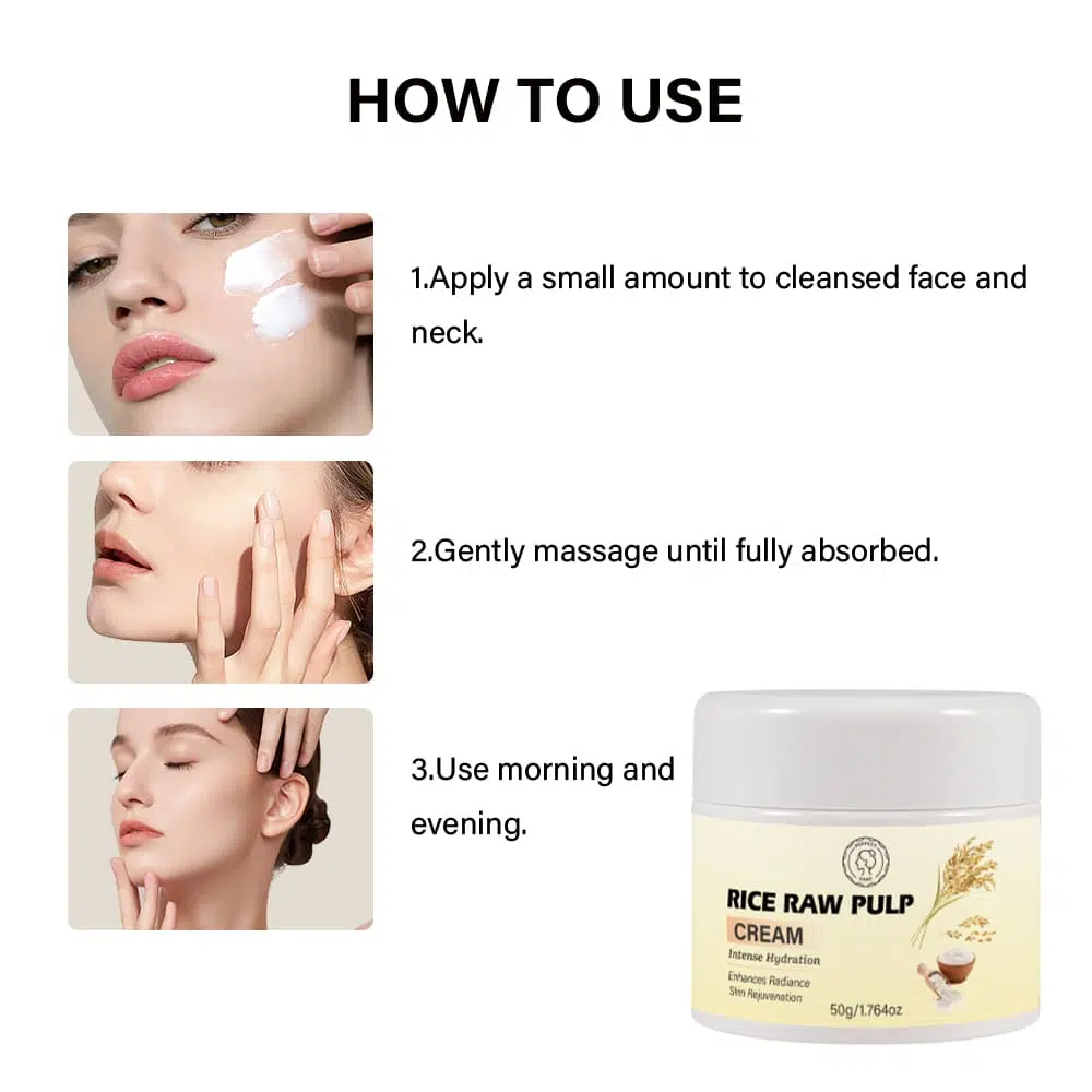 Rice Raw Pulp Cream – Nourishing, Hydrating, Face Cream How to use Rice Raw Pulp Cream – Nourishing, Hydrating, Face Cream