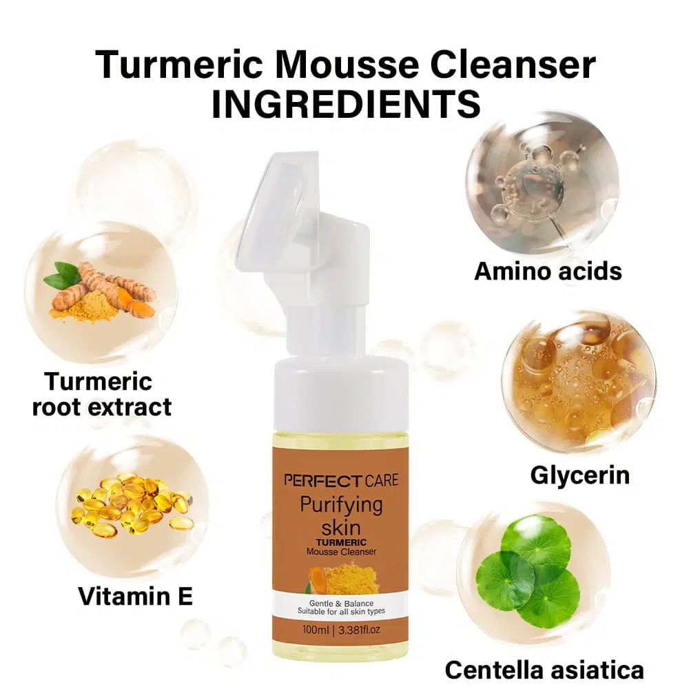 Turmeric Mousse Cleanser,Skincare Facial Cleanser Manufacturer