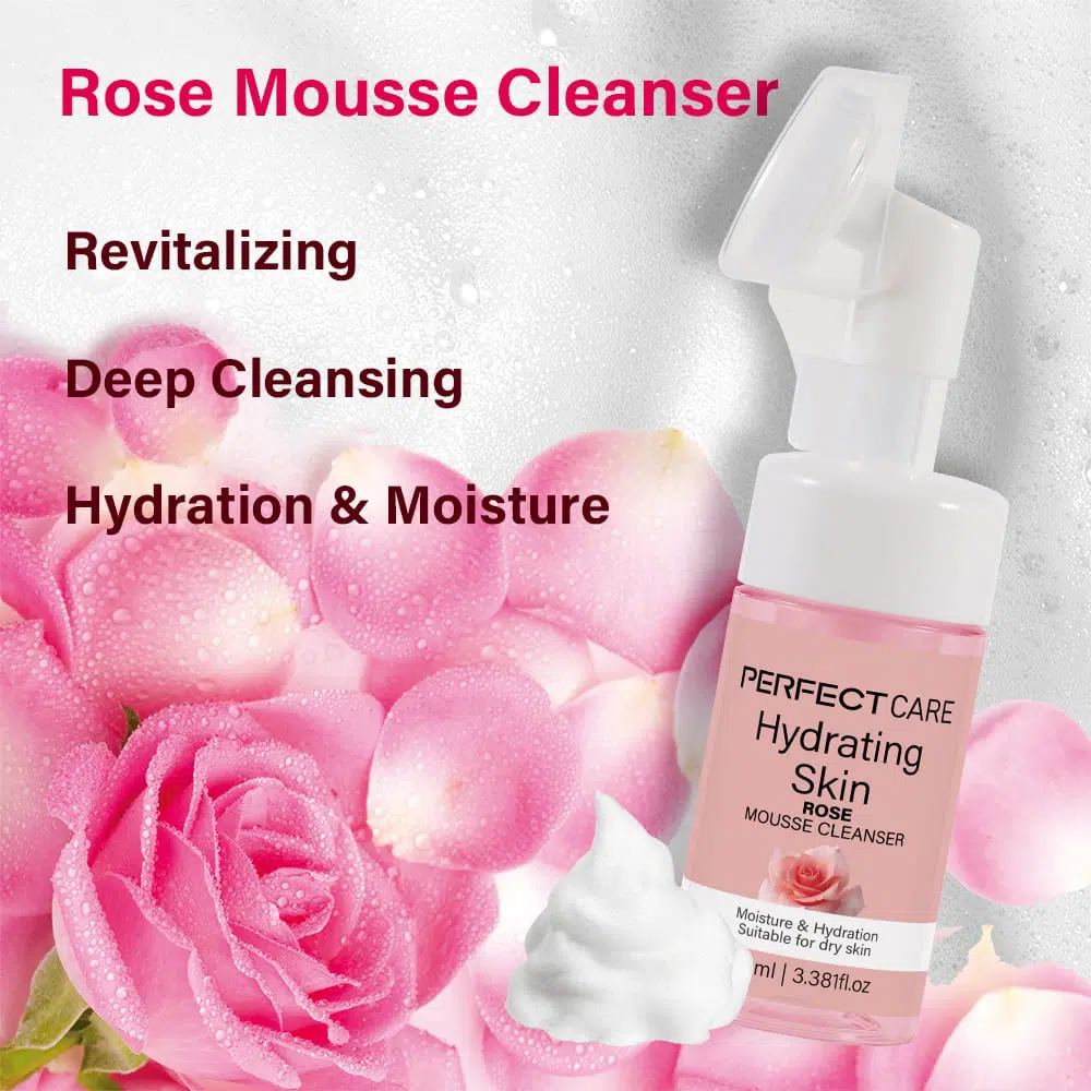 Rose Mousse Foam Cleanser,Skincare Facial Cleanser Factory