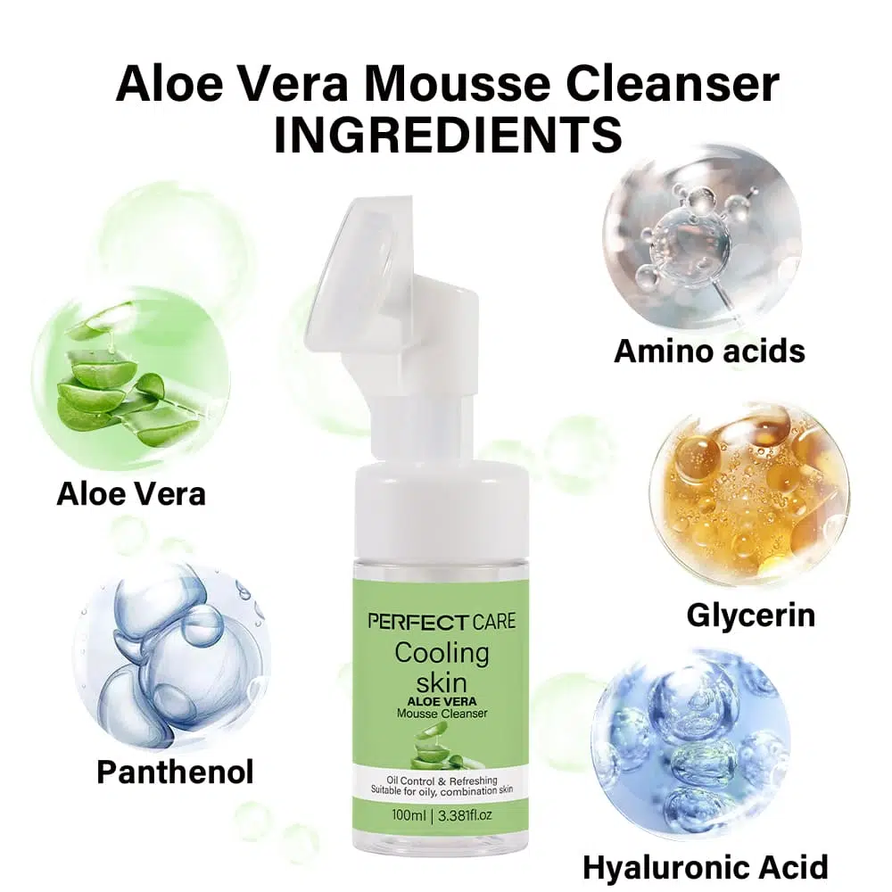 Aloe Vera Mousse Cleanser, Private Label Facial Skincare Product